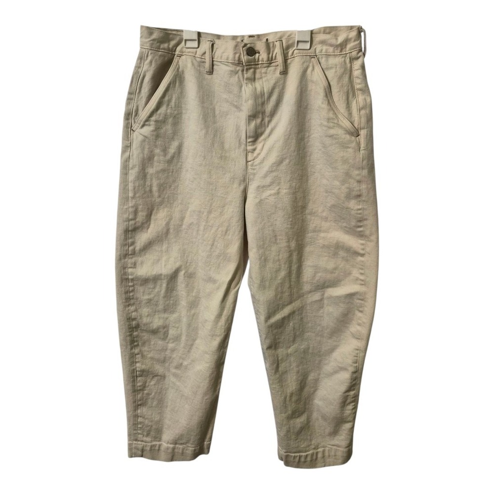 American eagle Women's Barrel Pants Size 32 Beige Organic Cotton Cropped